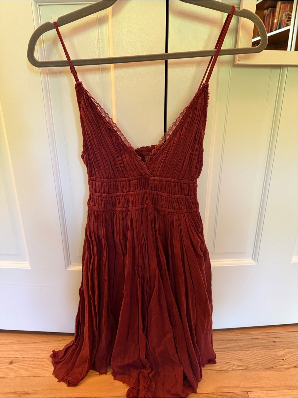 Women's Deep Burgundy Spaghetti Strap Dress
